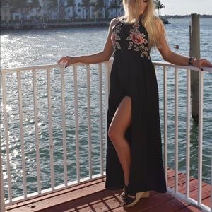 Floral Romper with train